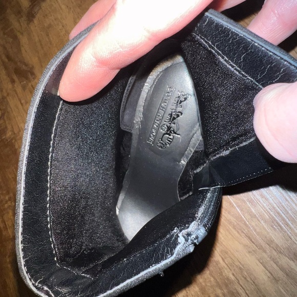 Coach And Four Black Boots 6 Side Zip Heels Zipper Detail Ankle Booties - Picture 10 of 13